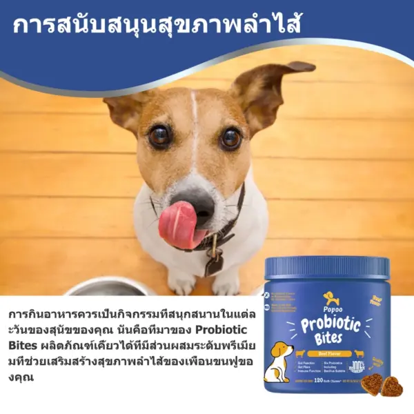 Popoo โปรไบโอติกสำหรับสุนัข Probiotic for Dogs Gut Health - Image 2