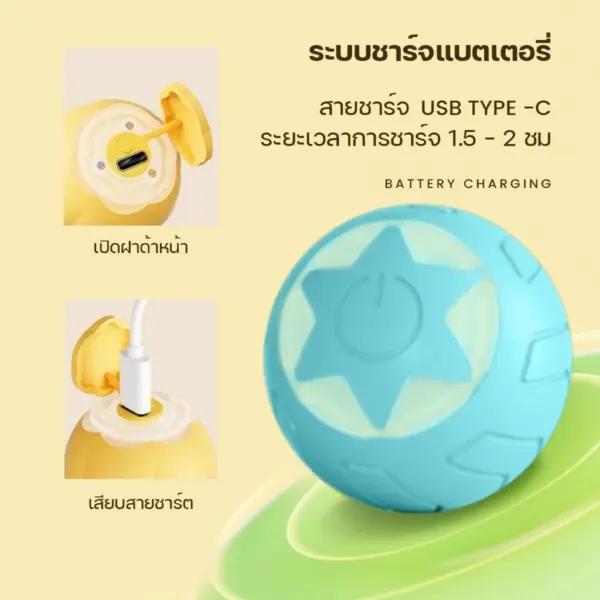 PETLOVE ลูกบอล ของเล่นสัตว์เลี้ยง Rolling ball เคลื่อนไหวอัตโนมัติ - Image 3