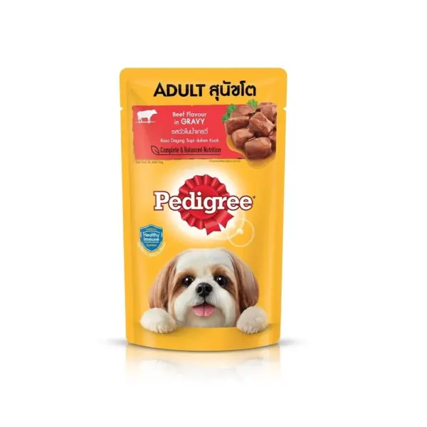 อาหารเปียกสุนัข PEDIGREE 130 กรัม ในซองบรรจุภัณฑ์ (24 ซอง)